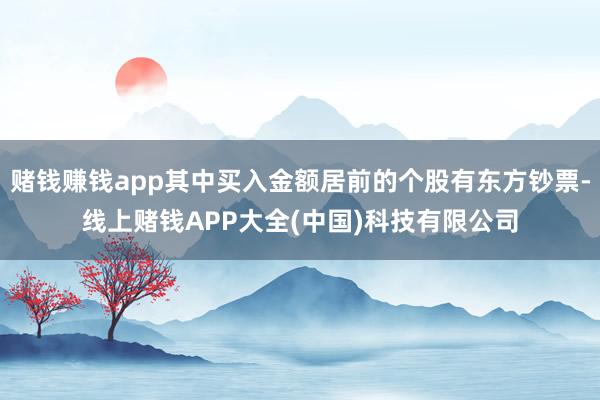 赌钱赚钱app其中买入金额居前的个股有东方钞票-线上赌钱APP大全(中国)科技有限公司